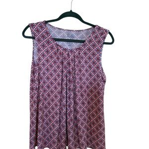 Croft & Barrow Sleeveless Top - Red and Blue Pattern